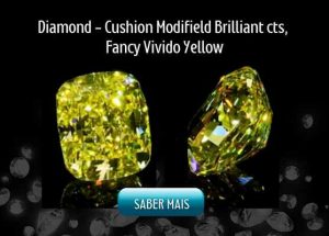 Diamond - Cushion Modifield Brilliant cts, Fancy Vivido Yellow.